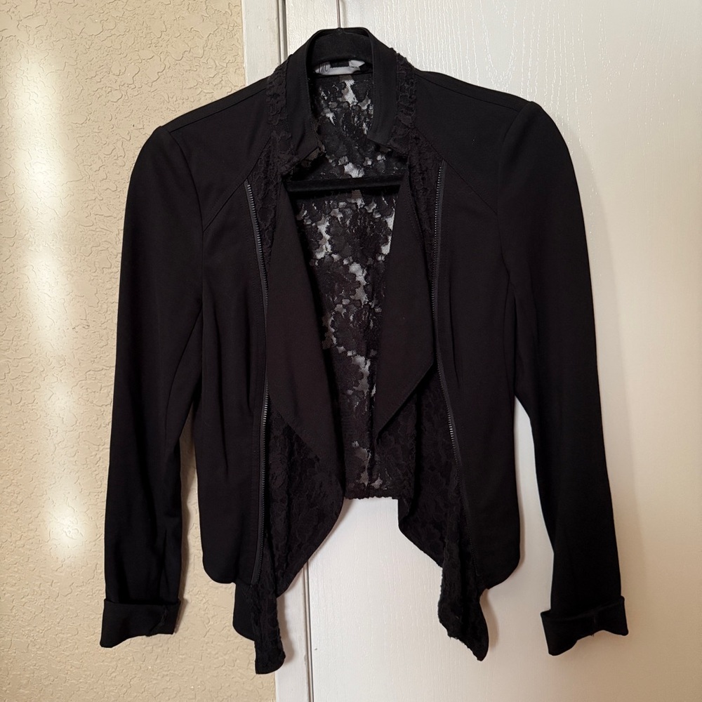INC International Concepts black lace jacket